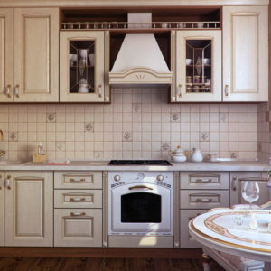 Кухня из массива, цвет - Позитиано белая производство Италия - Вариант № 20