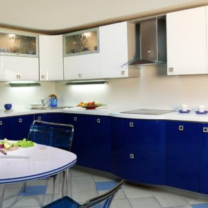 Кухня эмаль, глянец, цвет, синий - Вариант № 18