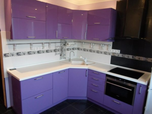 Кухня эмалированная, цвет, фиолетовый - Вариант № 23